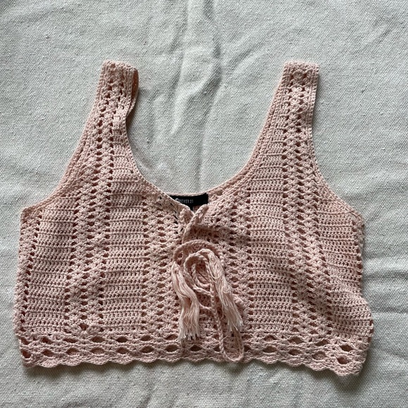 Forever 21 crotchet crop top, size S - Picture 2 of 3